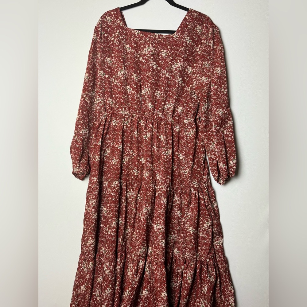 Hayden LA Red Bishop Sleeve Sundress Bohemian - Picture 5 of 6